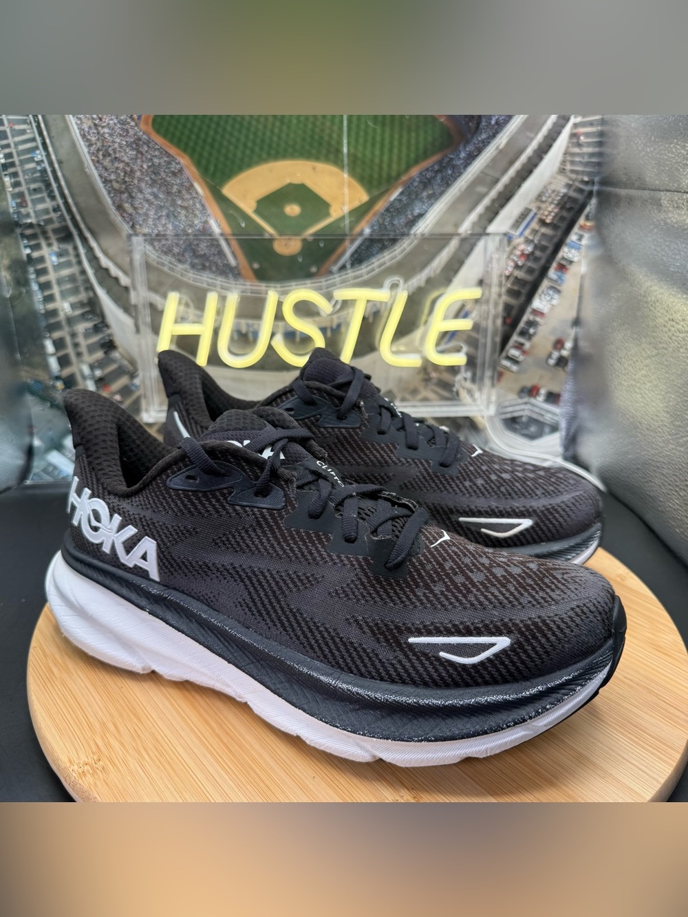 Hoka One One Clifton 9 “Black/White” Women’s Size 8B